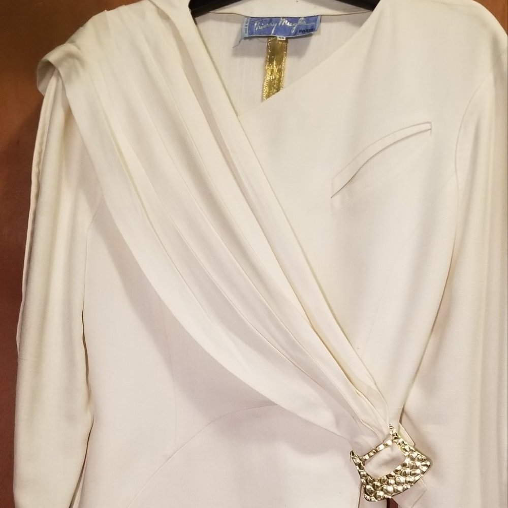Thierry Mugler Vintage White Linen Suit